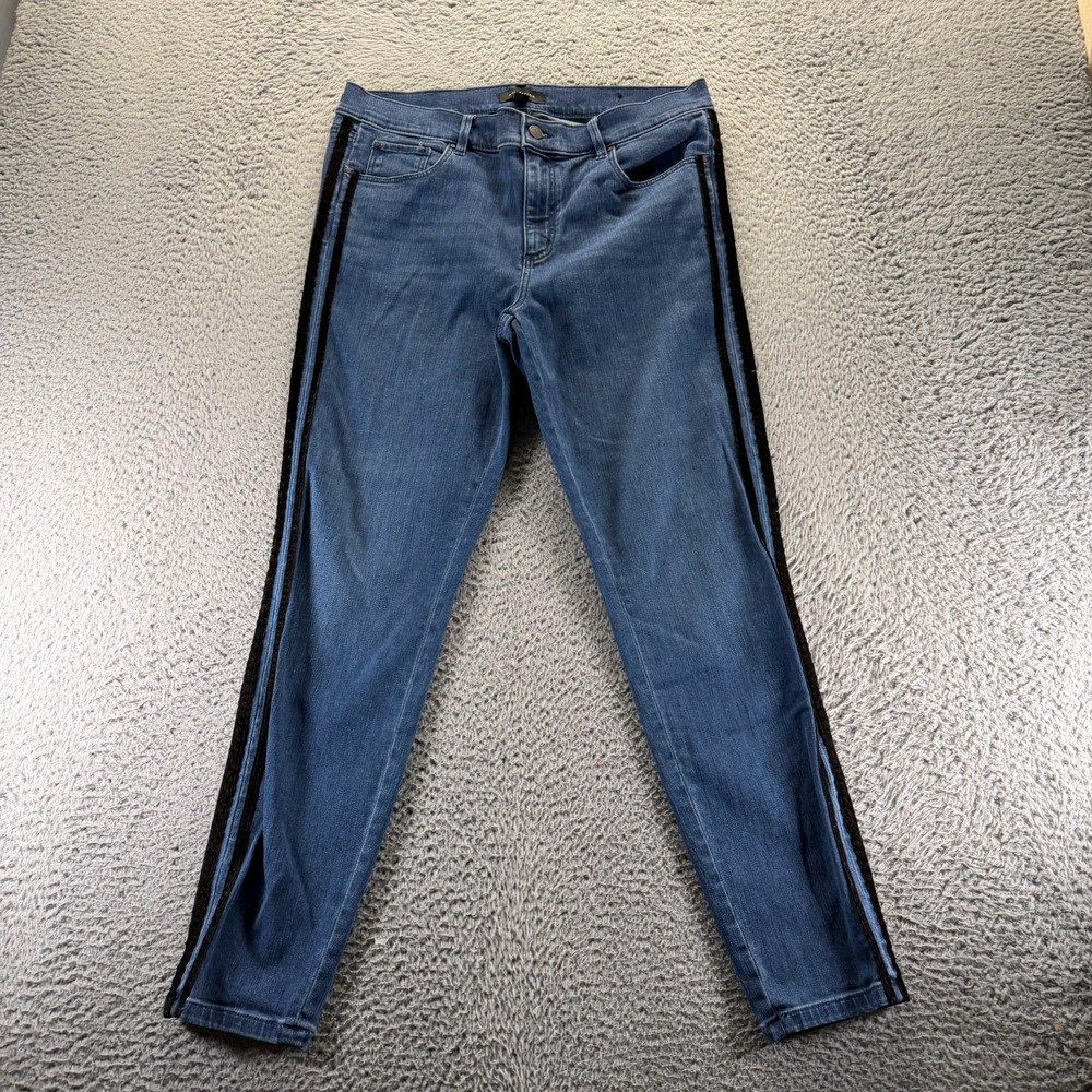 Ann Taylor Jeans Womens‎ 12 Blue Cotton Denim Skinny Workwear Utility Stretch
